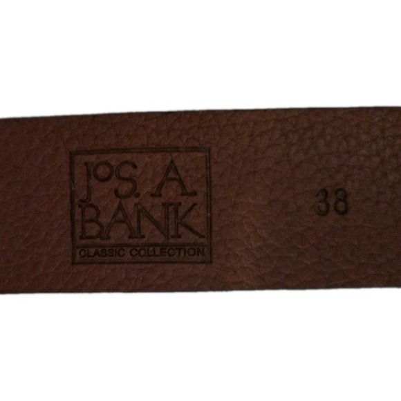 Jos A Bank Brown Genuine Leather Belt w/ Silver-tone buckle, 38 - Picture 3 of 5